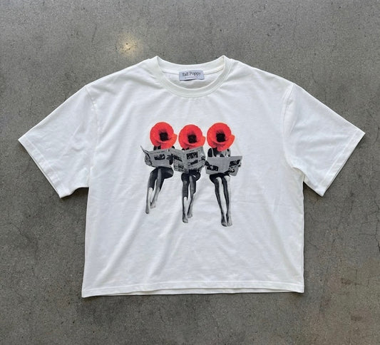Three Poppies Boxy Cropped Tee