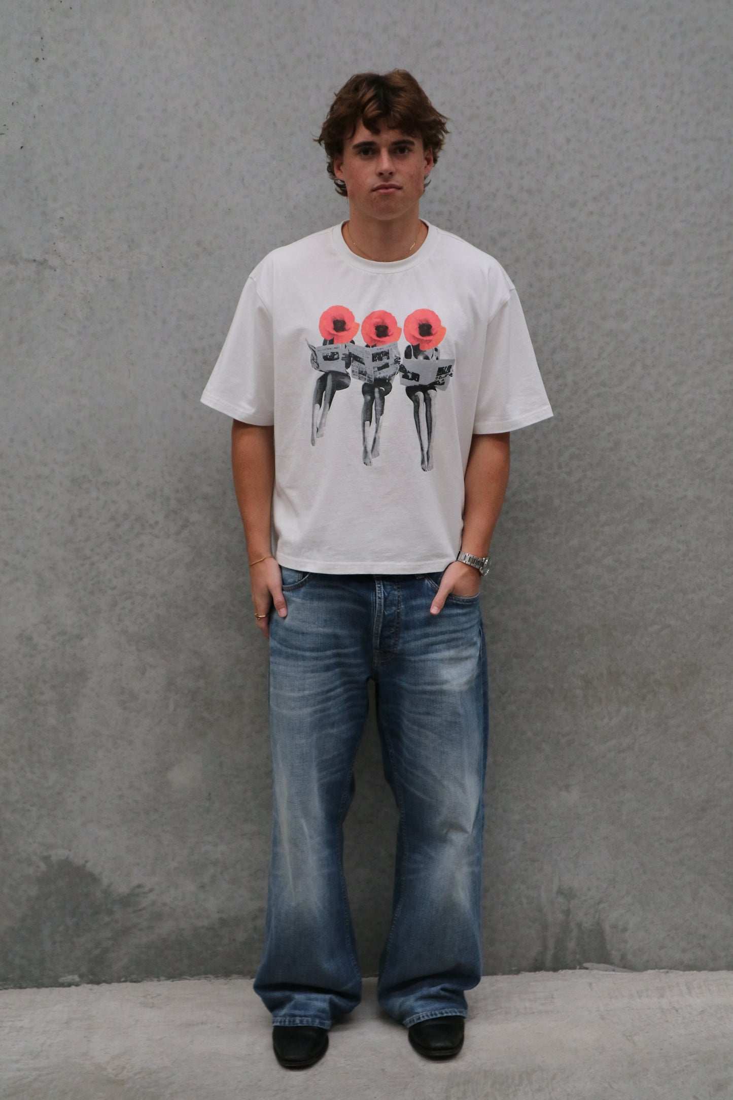 Three Poppies Boxy Cropped Tee
