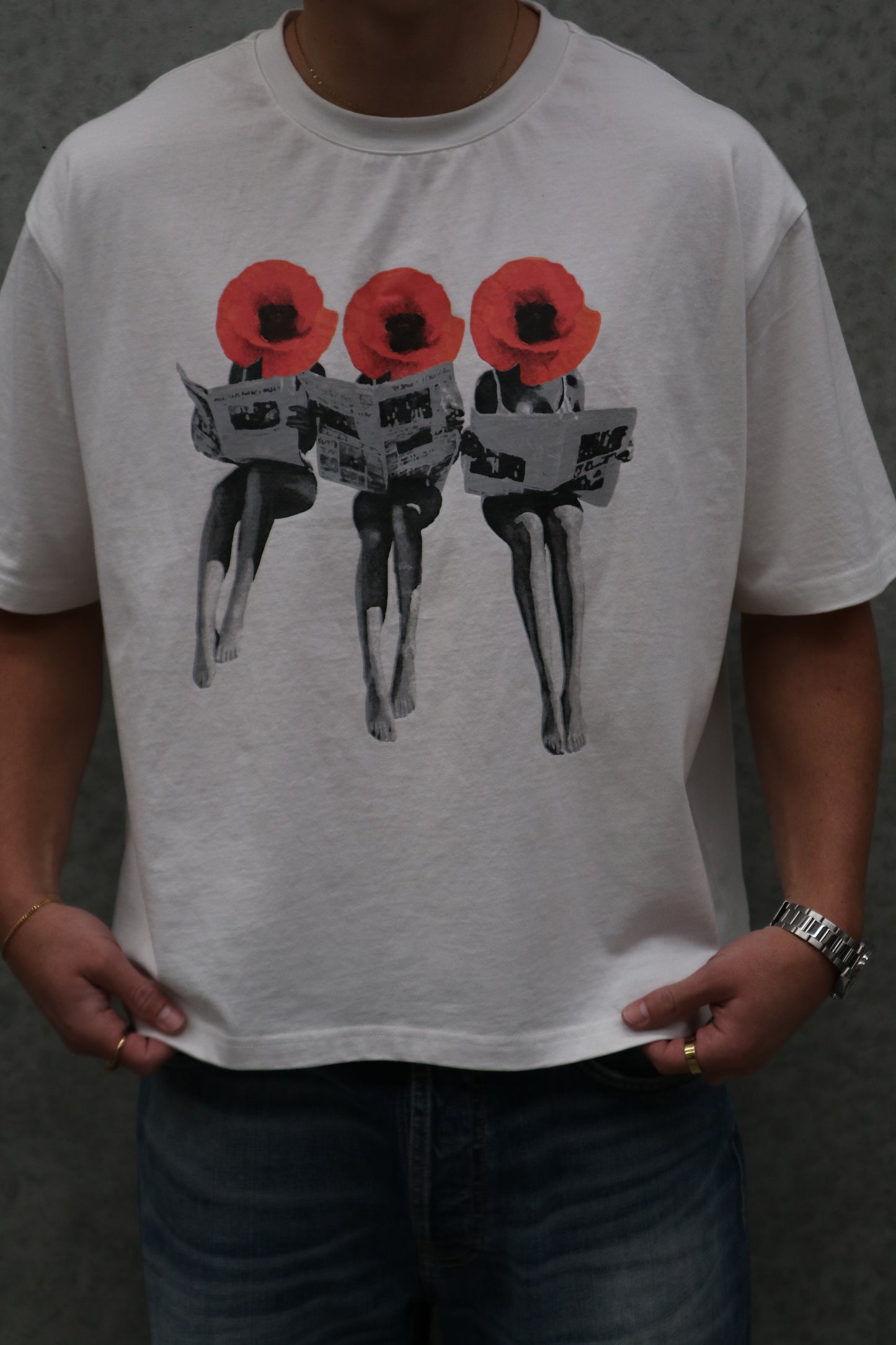 Three Poppies Boxy Cropped Tee