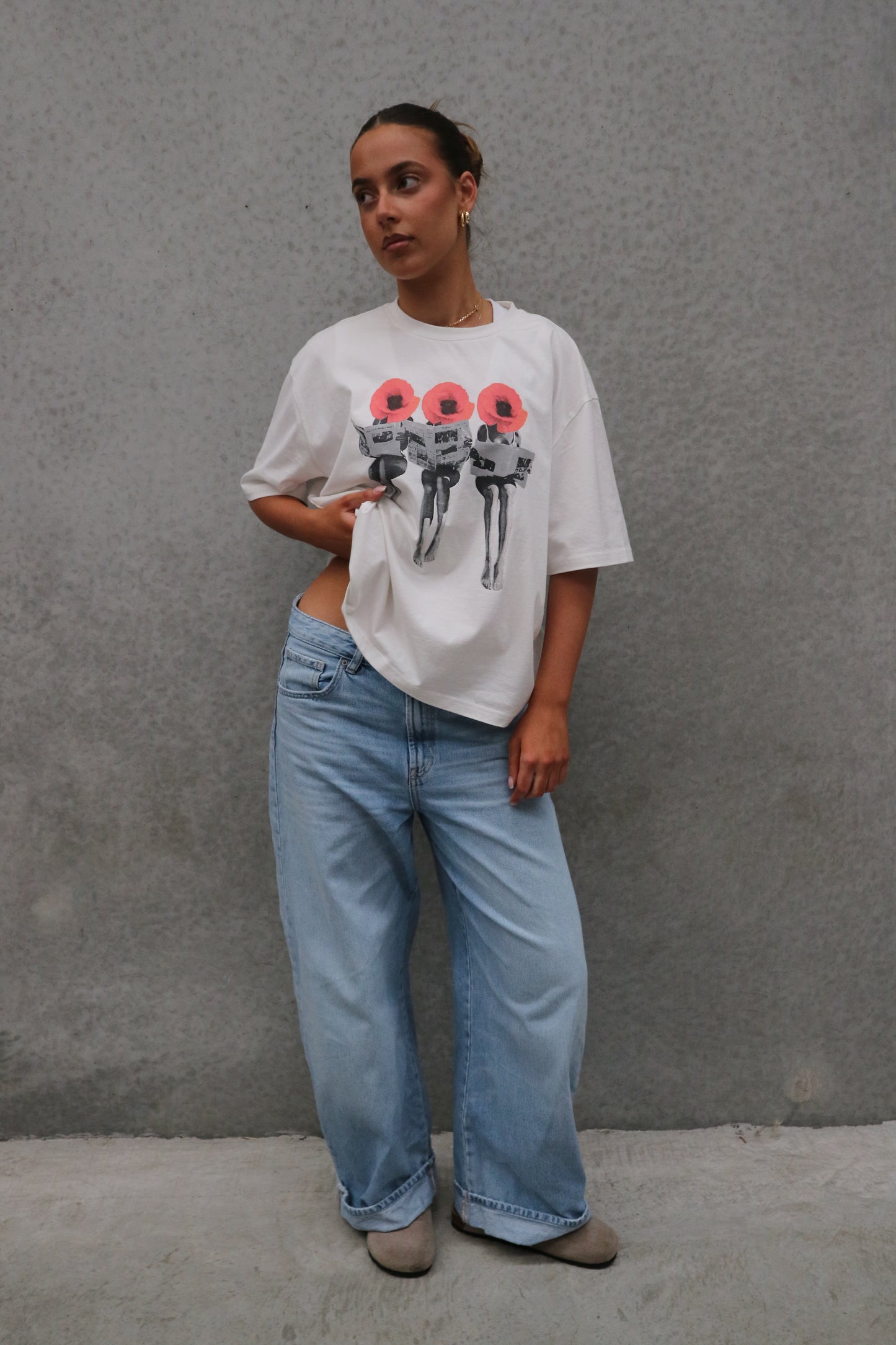 Three Poppies Boxy Cropped Tee